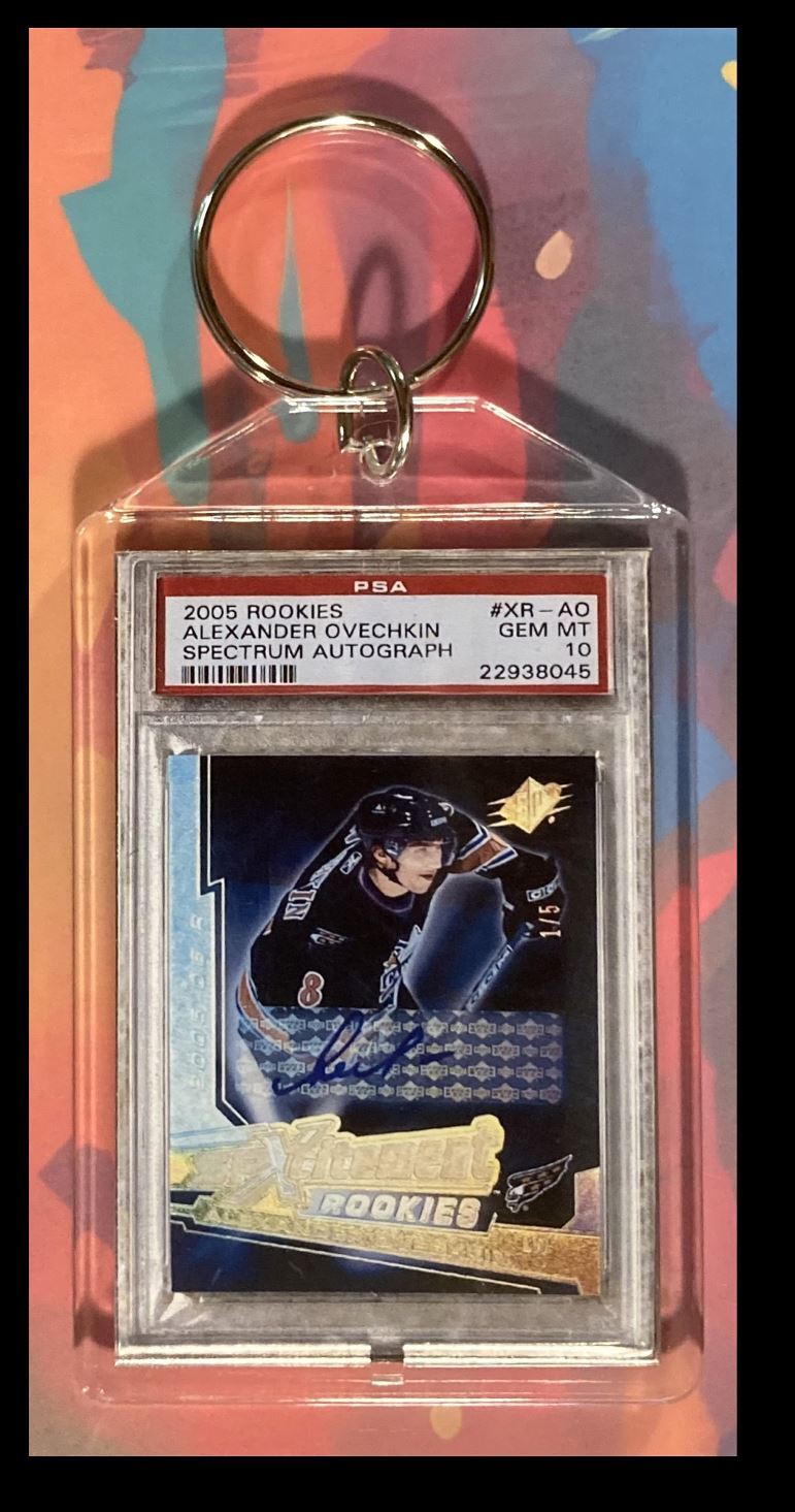 2981 Alexander Ovechkin 2005 UD Rookie Auto PSA Style -Custom Made Keychain