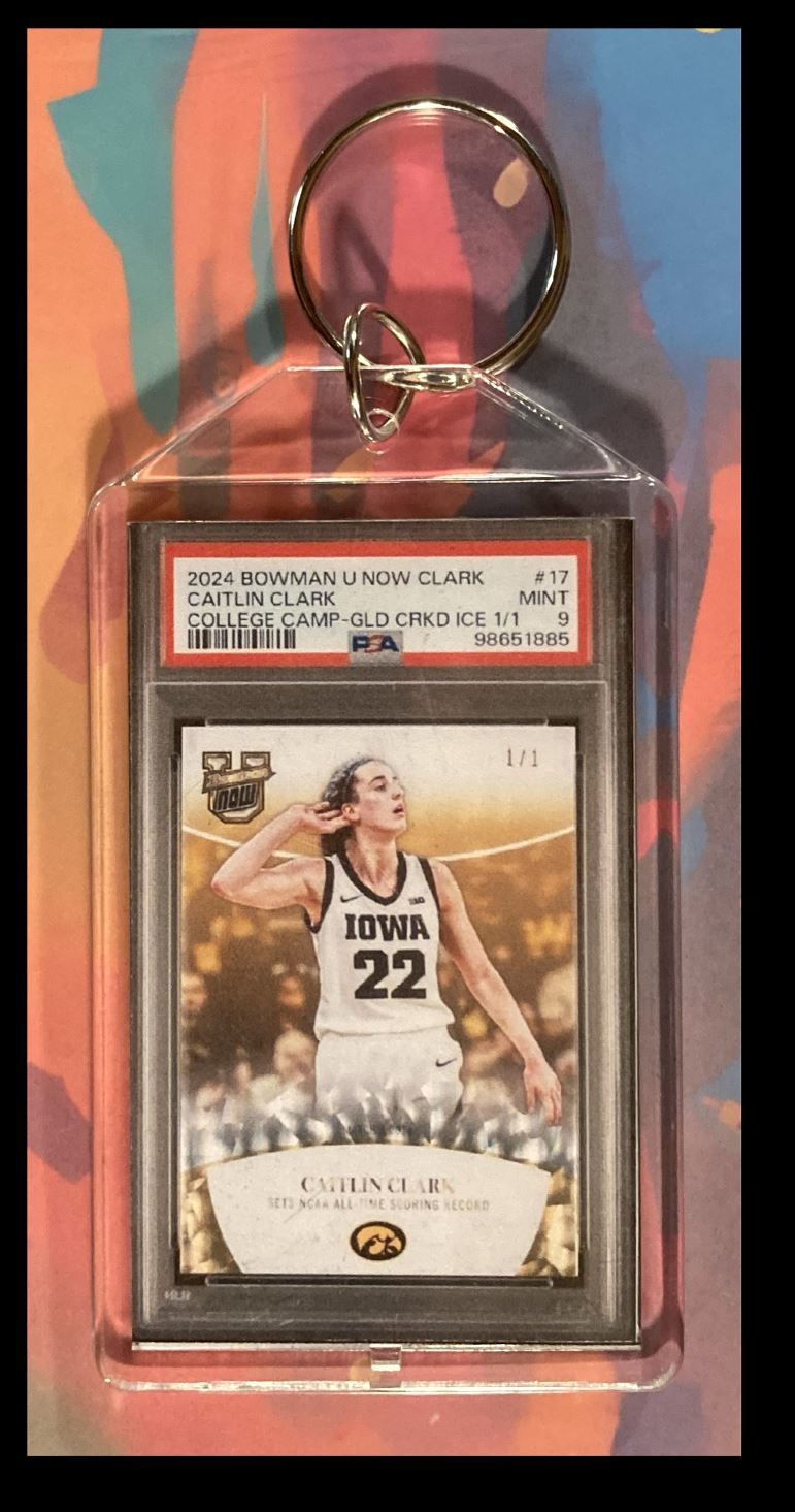 2975 Caitlin Clark 2024 Bowman U Cracked Ice Custom Made Keychain