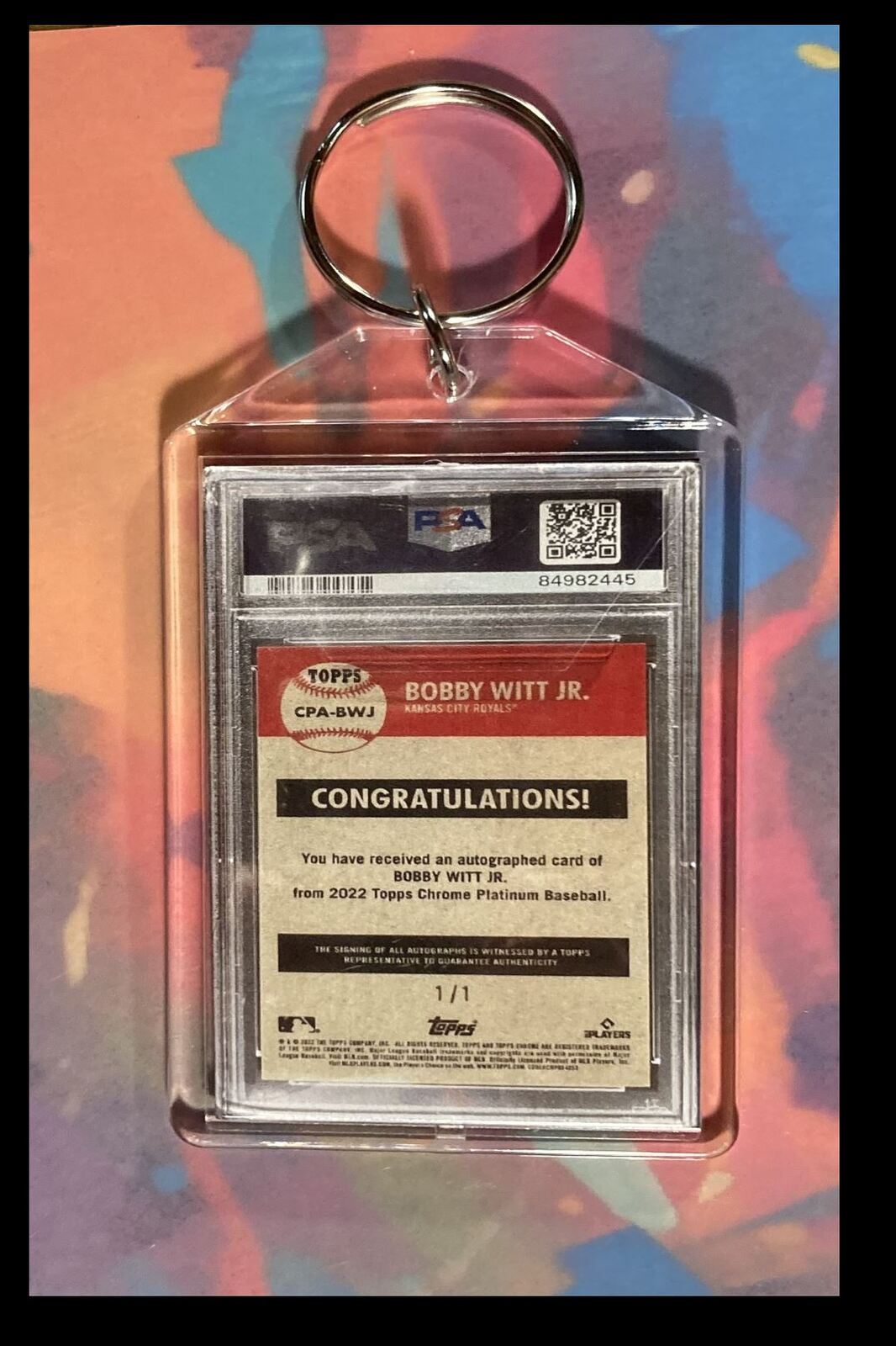 3000 Bobby Witt Jr 2022 Topps Plat Annv SuperFractor Auto Keychain