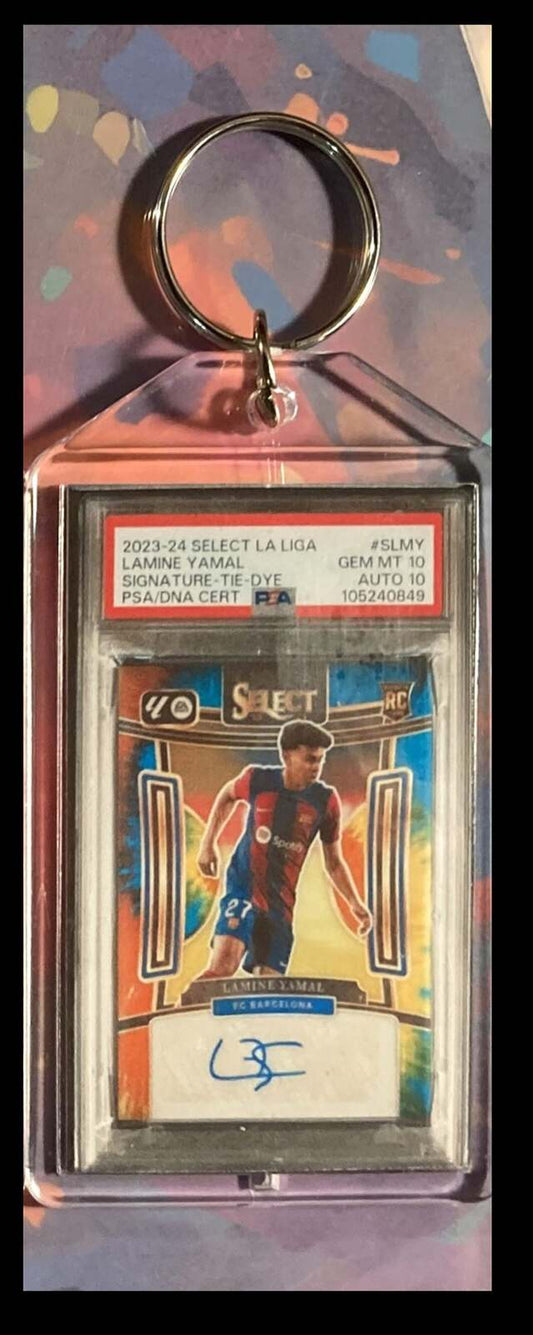 3089 Lamine Yamal 2023 Panini Select Tie-Dye Auto Keychain-Gift