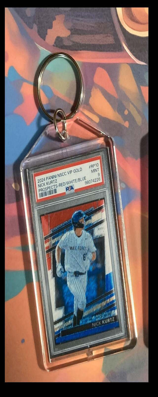 3212 Nick Kurtz 2024 Panini VIP Gold RWB Custom Made Keychain-Great Gift