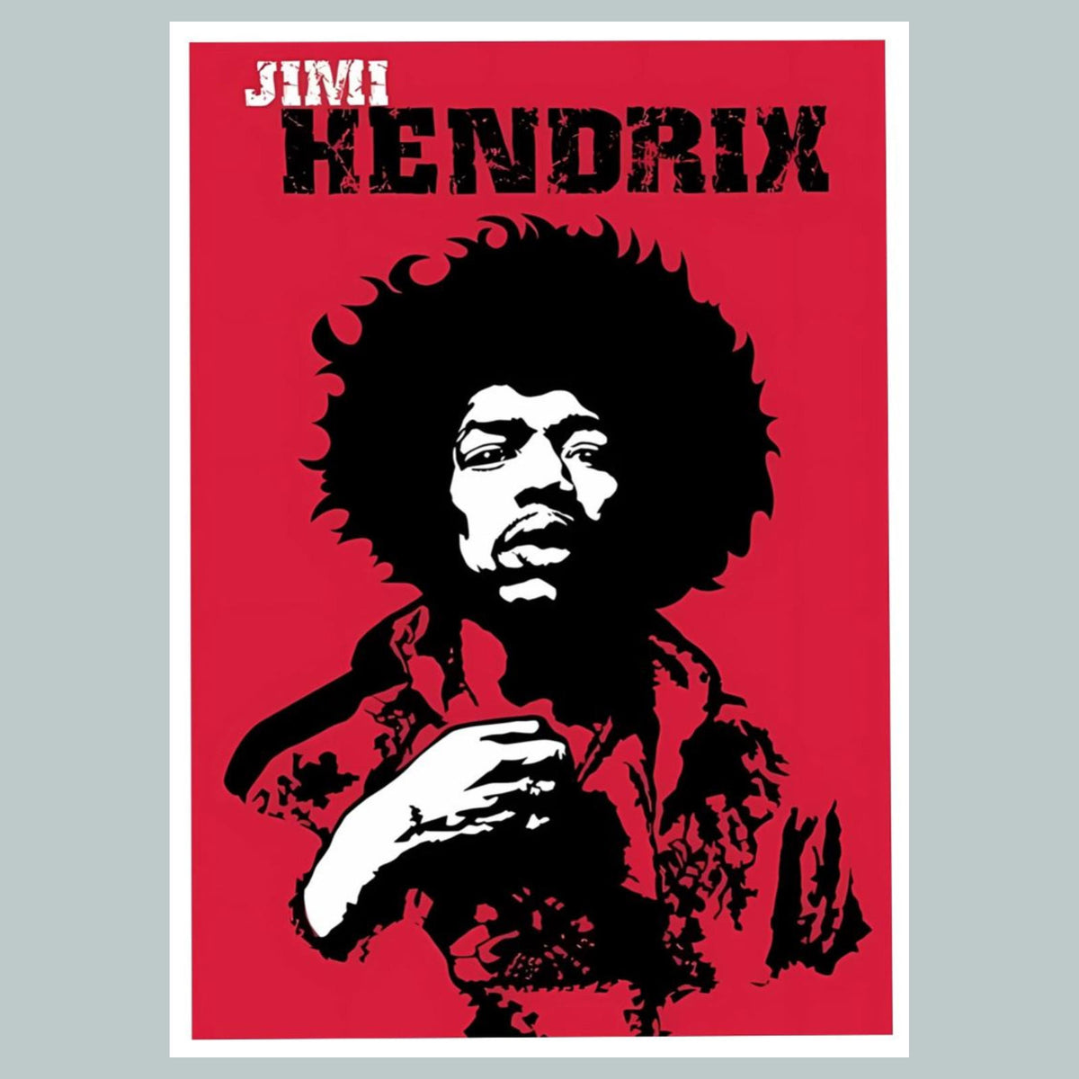 0022 Jimi Hendrix Red 8x10 Glossy Photo - Fast-Secure Shipping