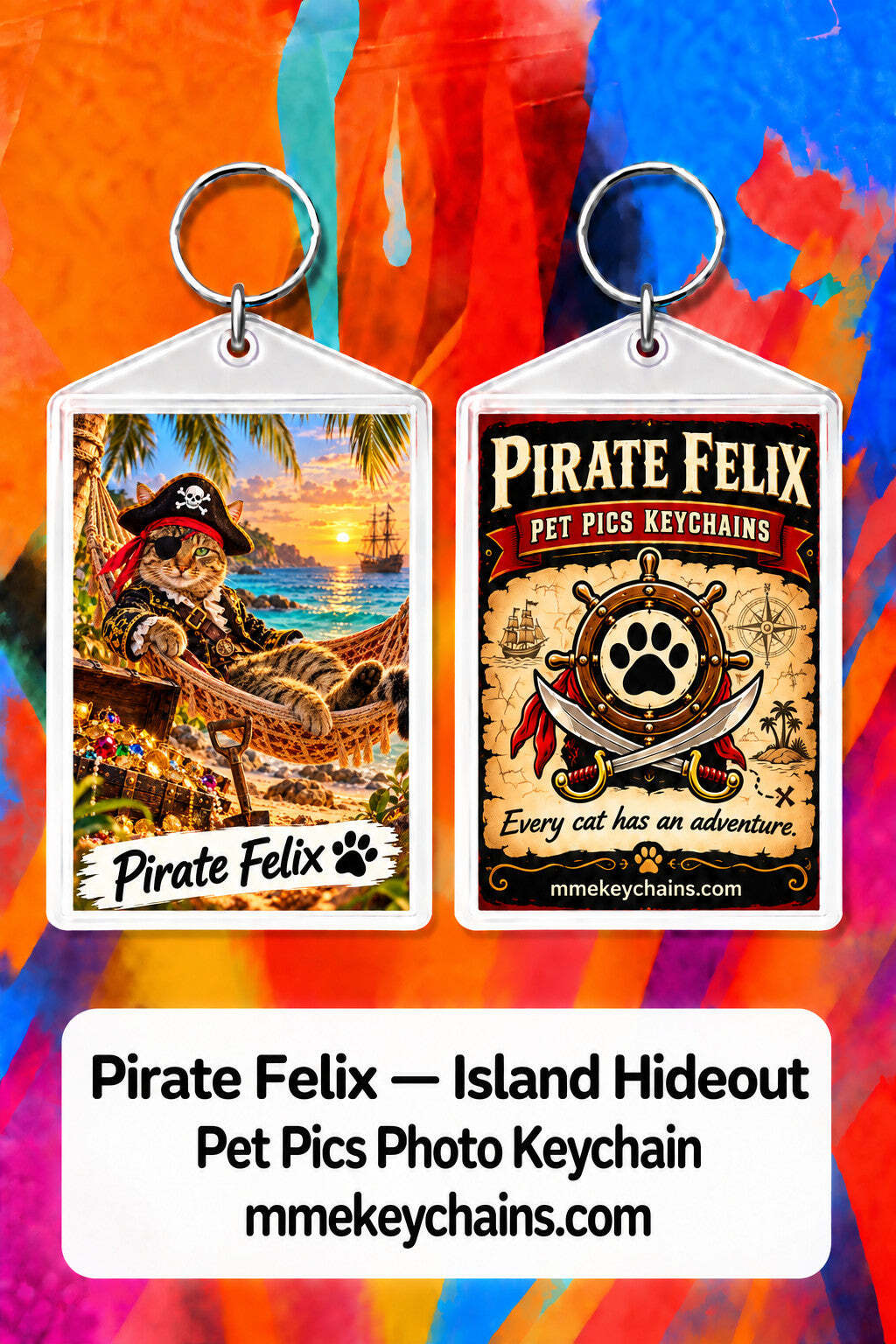 4902 Personalized Pet Pics Keychains Pirate Felix – Island Hideout