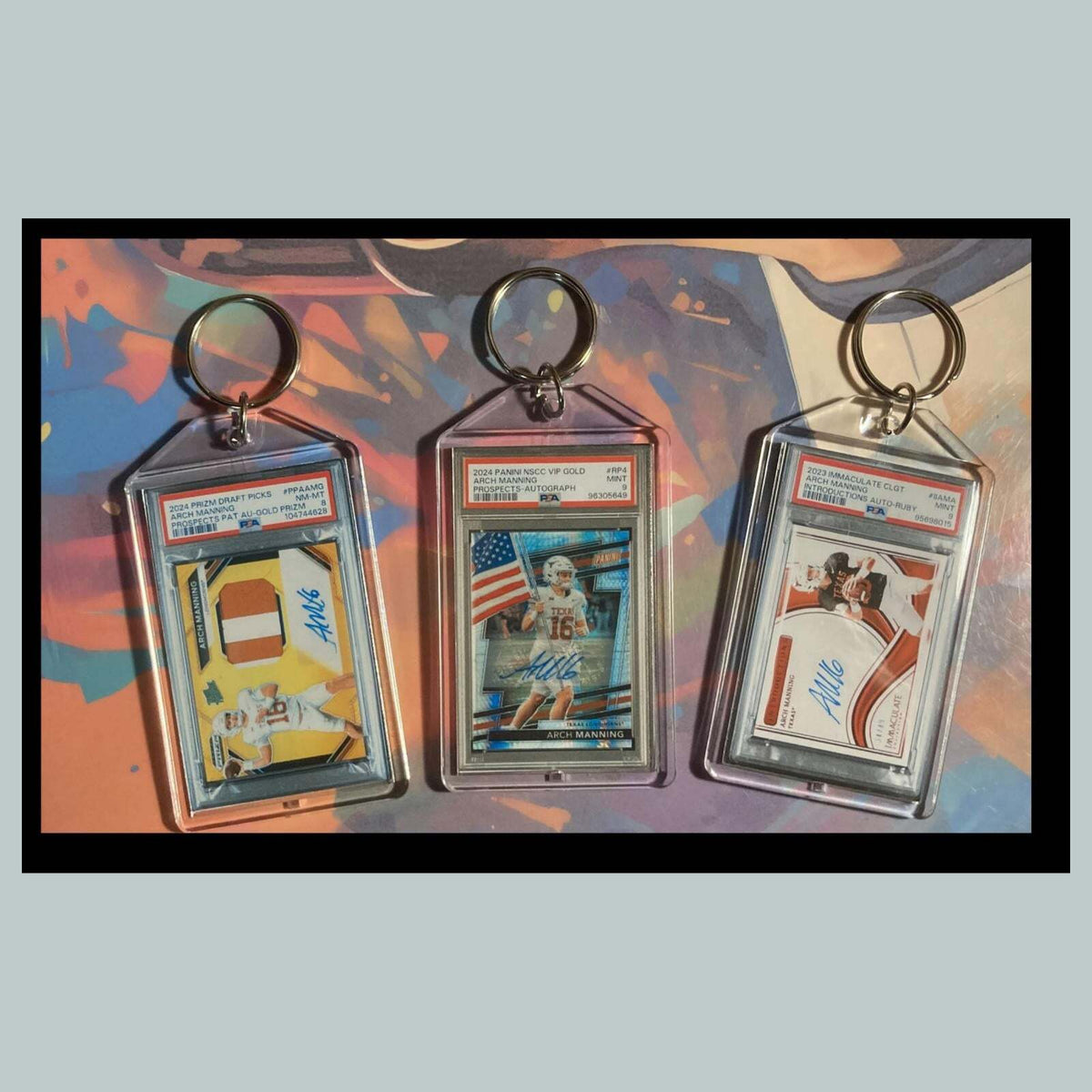 3469B Arch Manning 3 Pack Bundle -3 Different Custom Novelty Keychain Great Gift