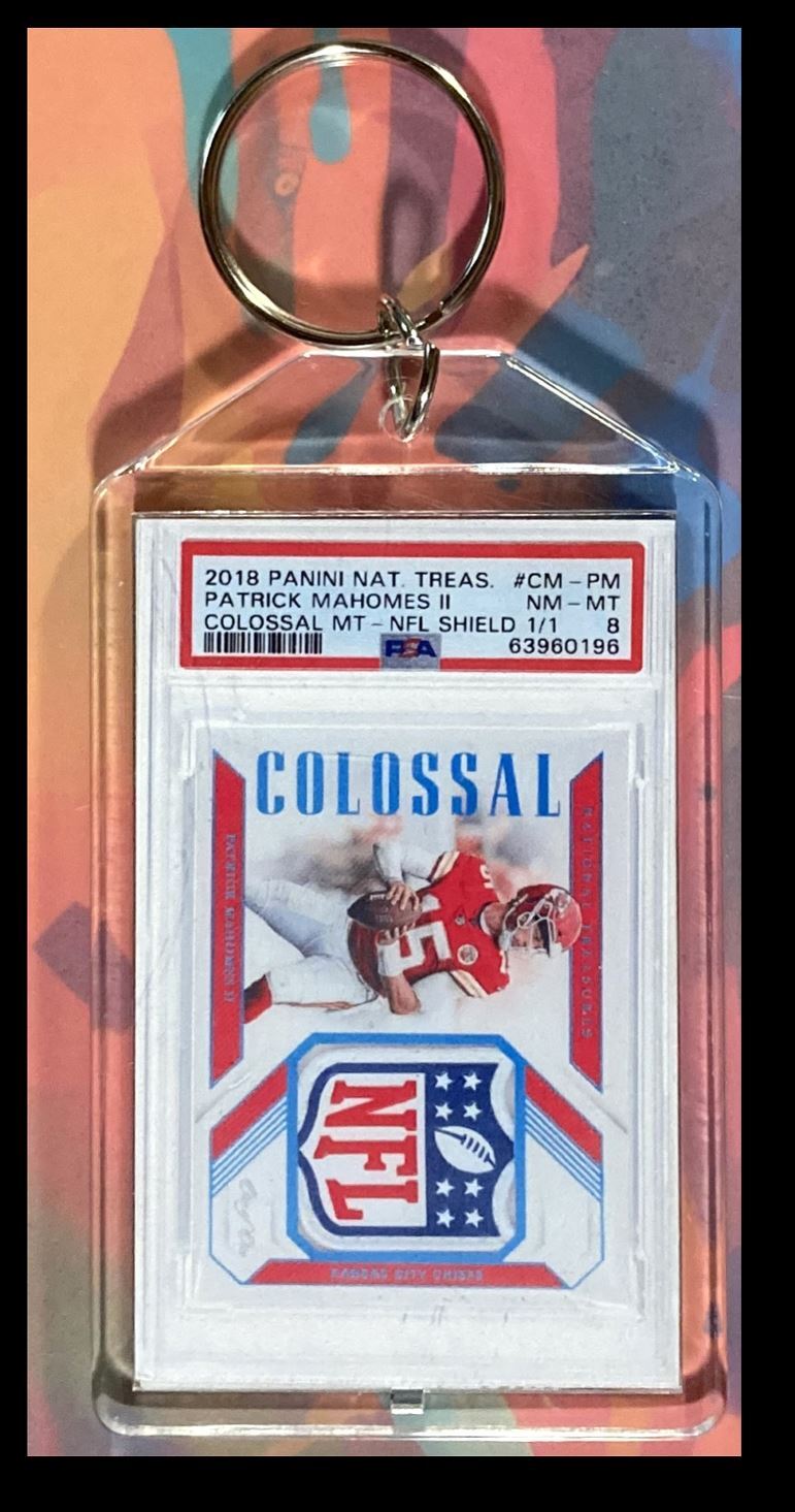2963 Patrick Mahomes 2018 National Treasures Shield  - Custom Keychain