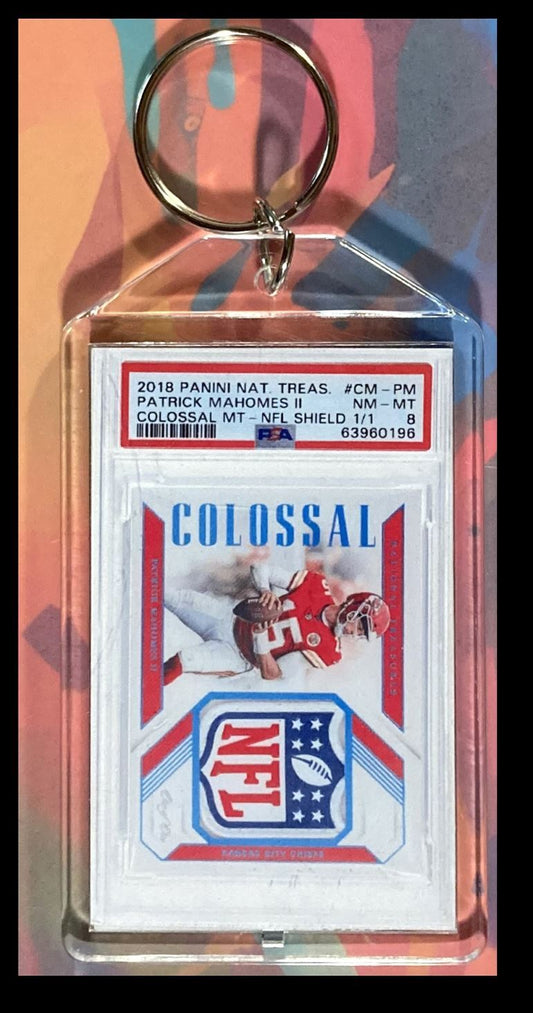 2963 Patrick Mahomes 2018 National Treasures Shield  - Custom Keychain