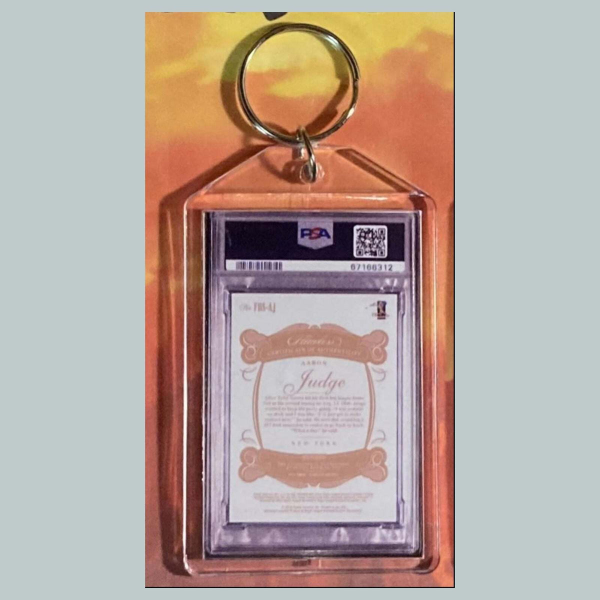 3596 Aaron Judge 2018 Panini Flawless Debut Auto Custom Made Keychain