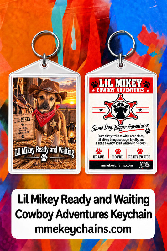 4848 Personalized Pet Pics Keychain Turn Your Dog Into a Cowboy – Ready to Go