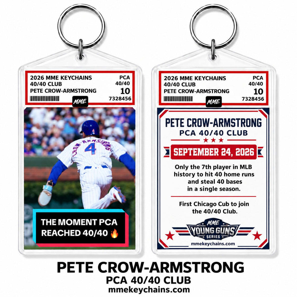 4929 Pete Crow-Armstrong PCA 40/40 Club Keychain – The 40/40 Moment
