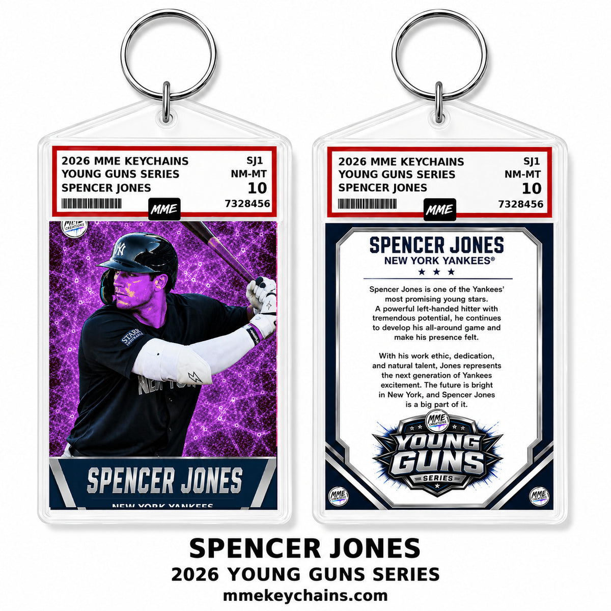 4262 Spencer Jones Young Guns Series Hand Made Acrylic Photo Keychain Purple Ice