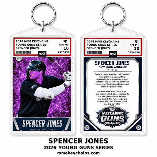 4262 Spencer Jones Young Guns Series Hand Made Acrylic Photo Keychain Purple Ice