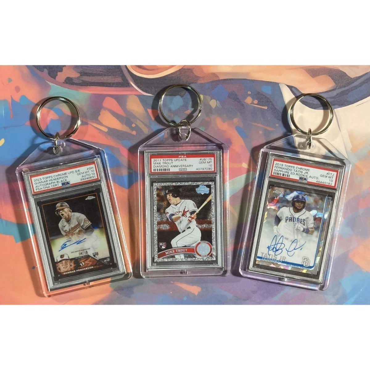 3189B Gunnar Henderson/Trout/Tatis 3 Pack Bundle - 3 Different Novelty Keychains