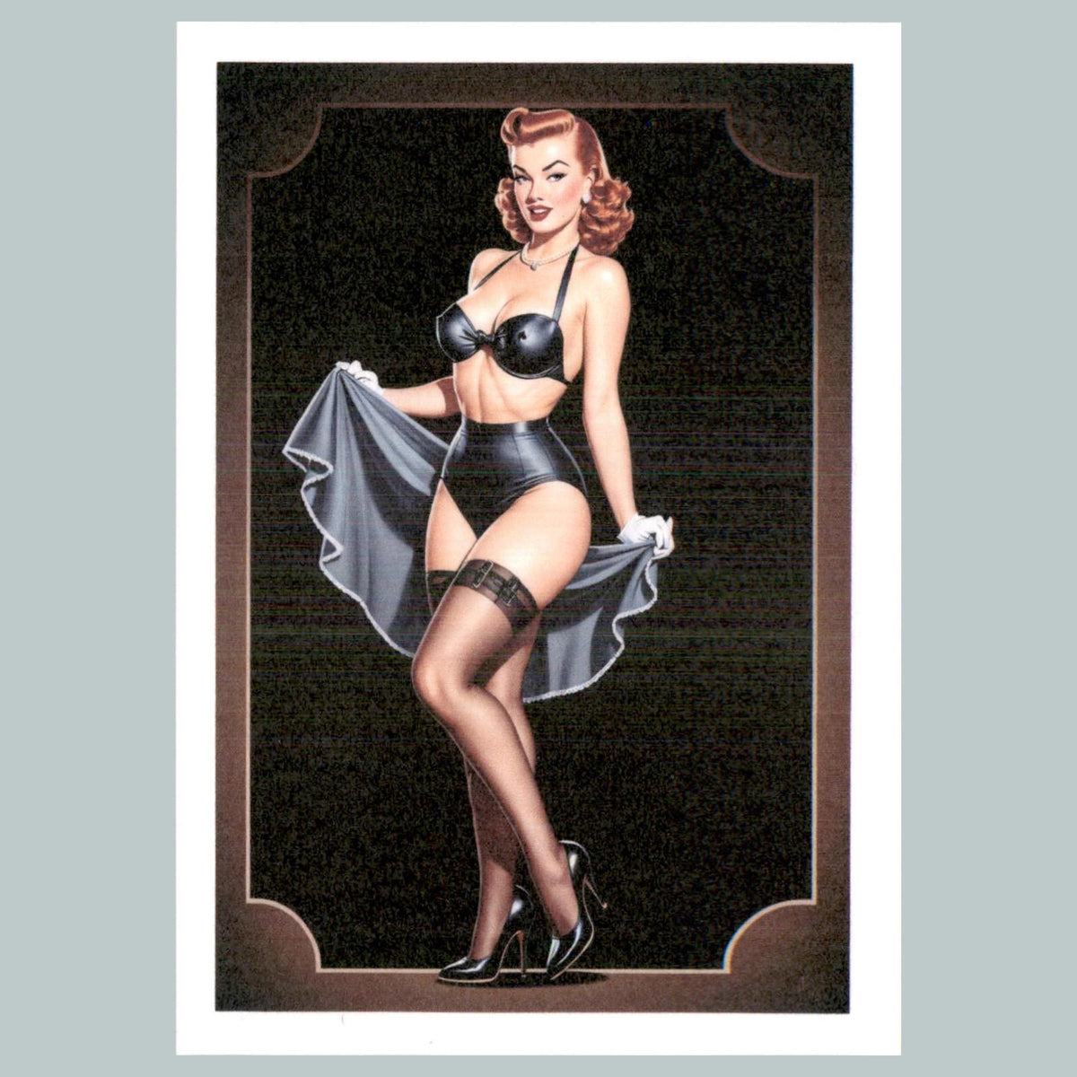 0330 P -8X10 Pinup Brown Background Glossy Photo Fast-Secure Ship MS