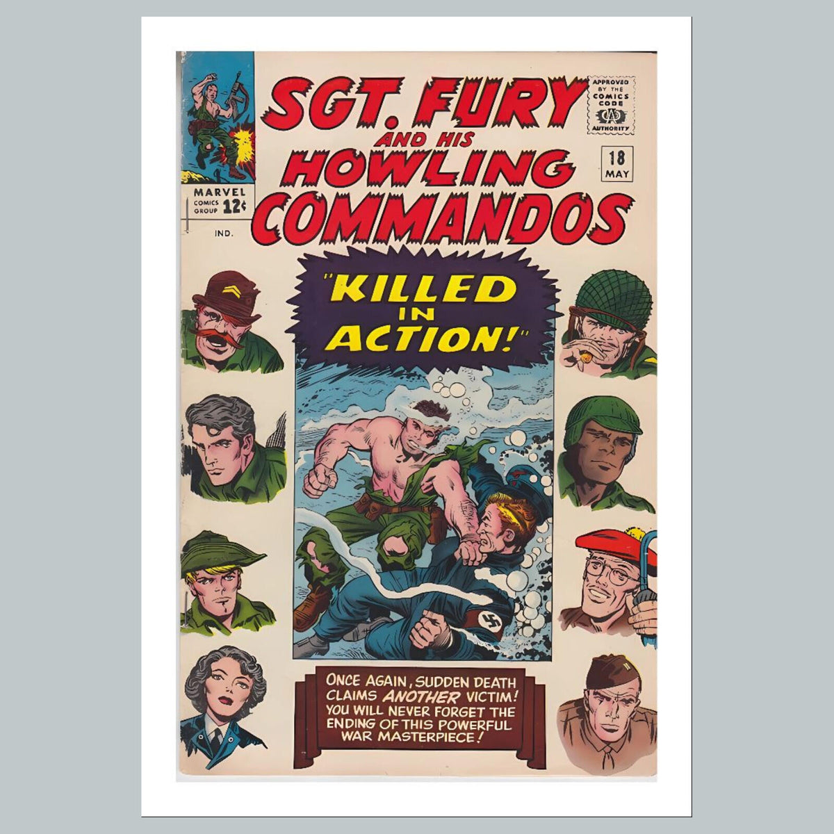2385 Sgt Fury 8x10 Glossy Photo Comic Book Cover Fast-Secure Shipping