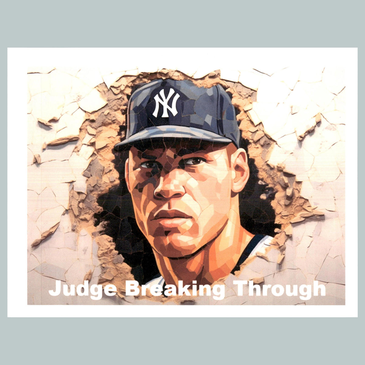 0090 P -8X10 Aaron Judge BaseballBreaking Through Glossy Photo FastShipping BBL