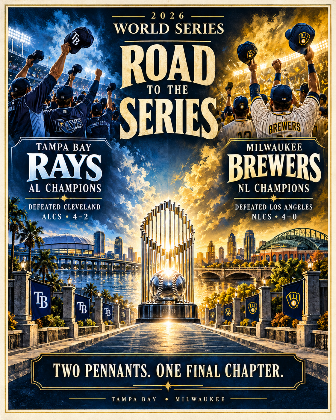 5058 Tampa Bay Rays vs Milwaukee Brewers World Series 8x10 Print Design 4