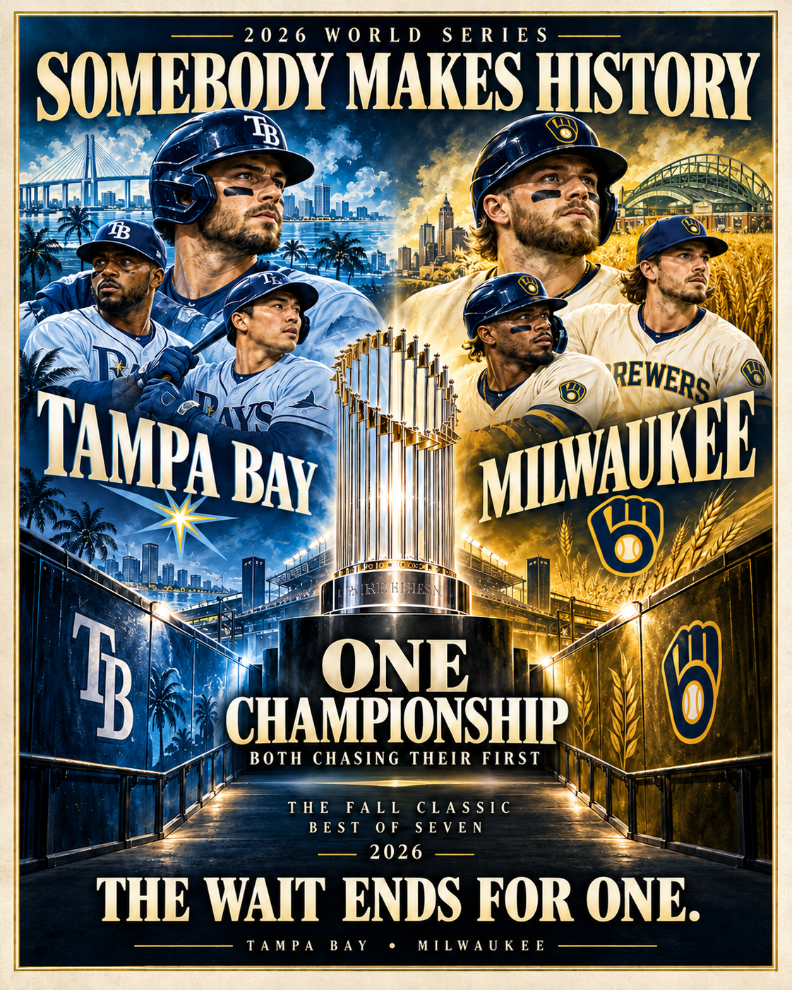 5059 Tampa Bay Rays vs Milwaukee Brewers World Series 8x10 Print Design 5