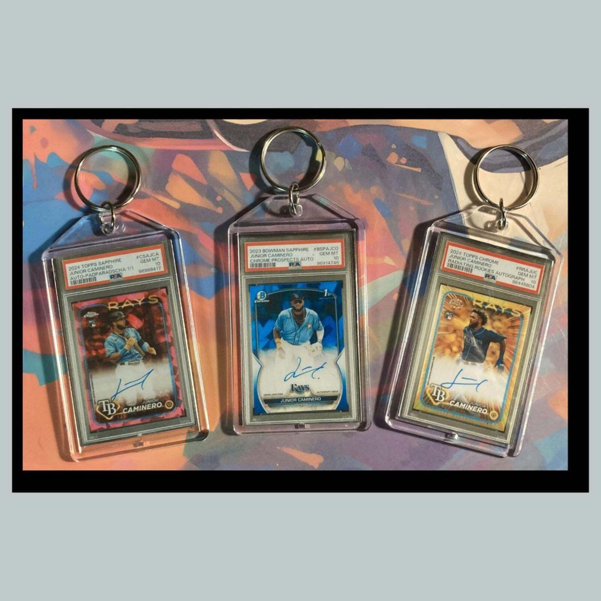 3406B Junior Caminero 3 Pack Bundle - 3 Different Custom Novelty Keychains -Gift