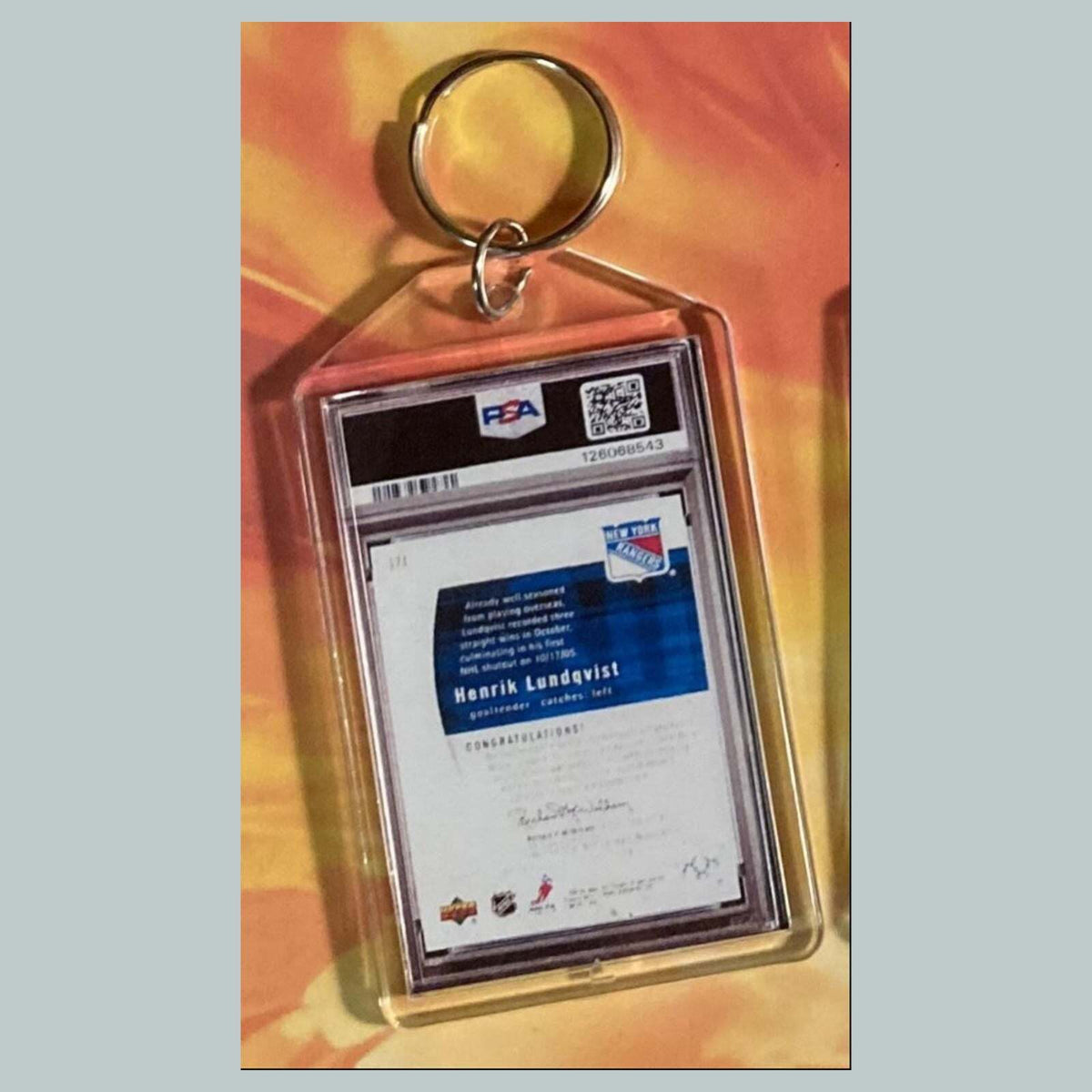 3662 Henrik Lundqvist 2005 SP Authentic Auto Custom Hand Made Keychain