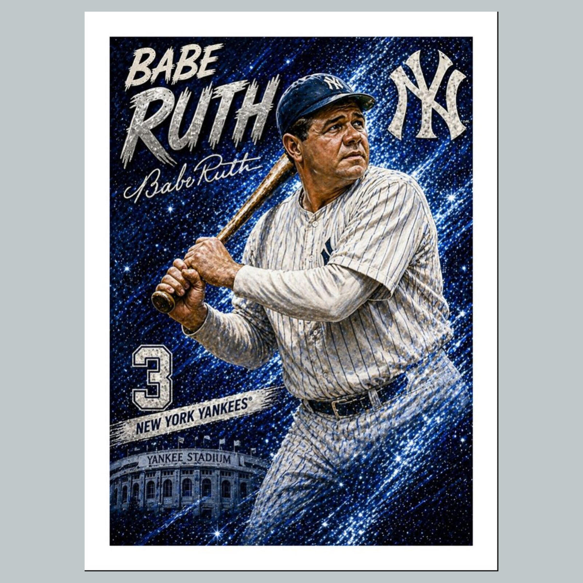 2582 Babe Ruth 8x10 Custom Art Photo - Fast-Secure Shipping BBL