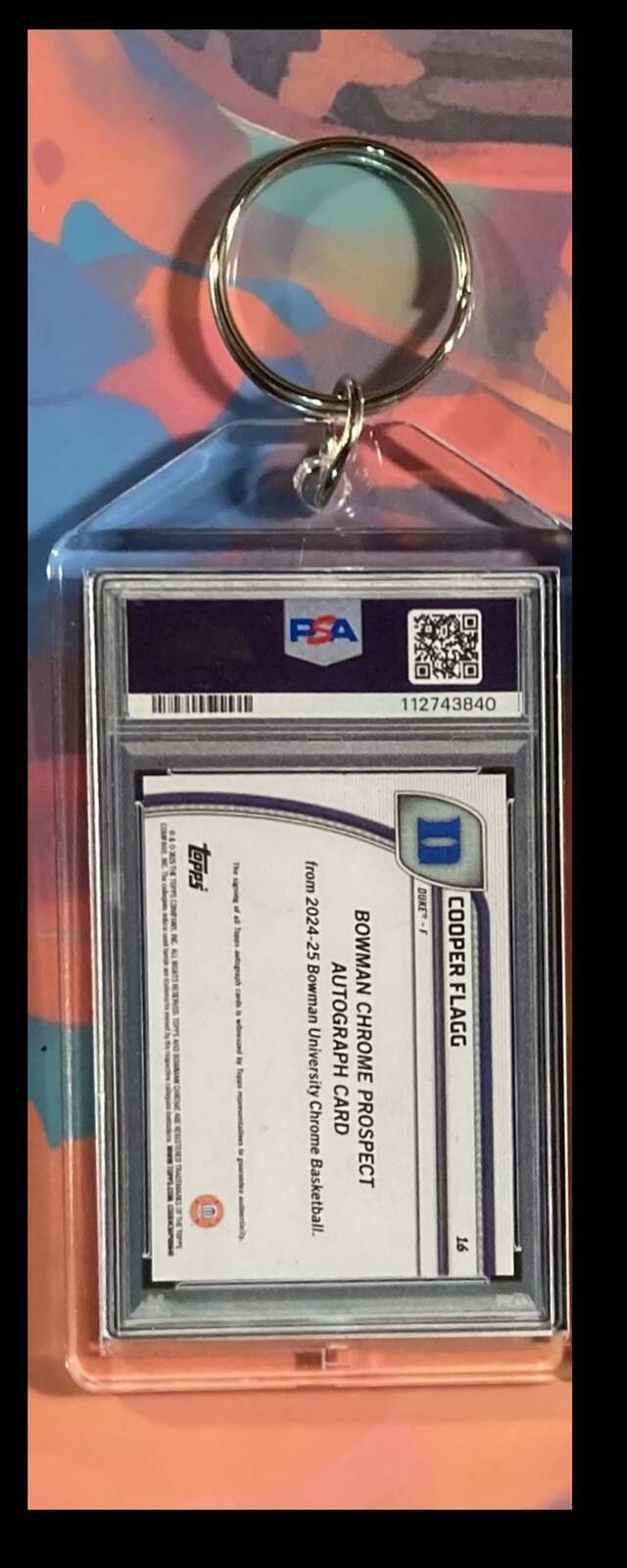 3076 Cooper Flagg 2024 Bowman Chrome U Auto Custom Keychain - Gift