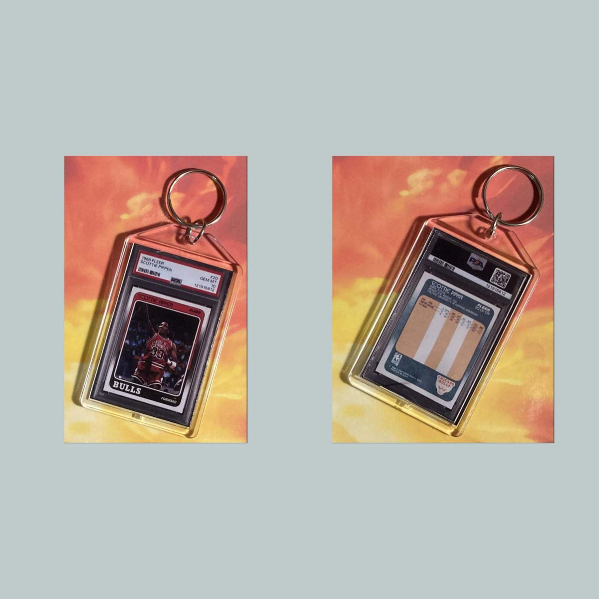 3766 Scottie Pippen 1988 Fleer Rookie Custom Hand Made Keychain