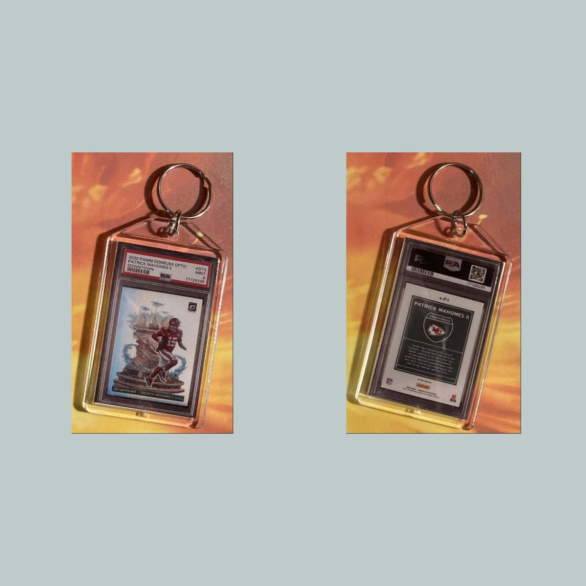 3600 Patrick Mahomes 2020 Panini Donruss Optic Downtown Custom Keychain