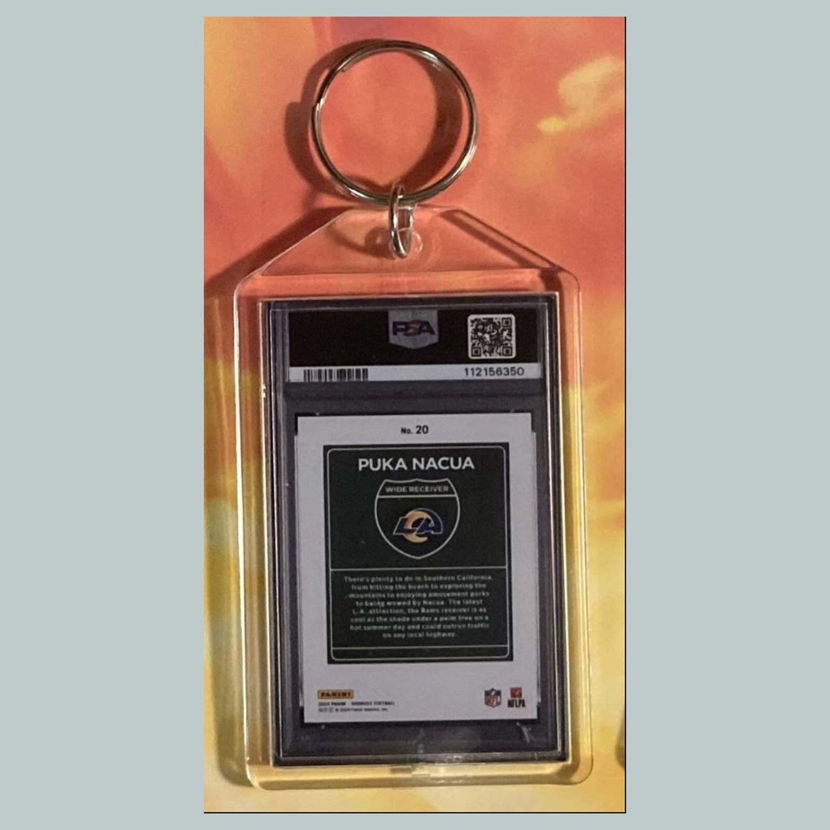 3688 Puka Nacua 2024 Panini Donruss Downtown Auto Custom Hand Made Keychain