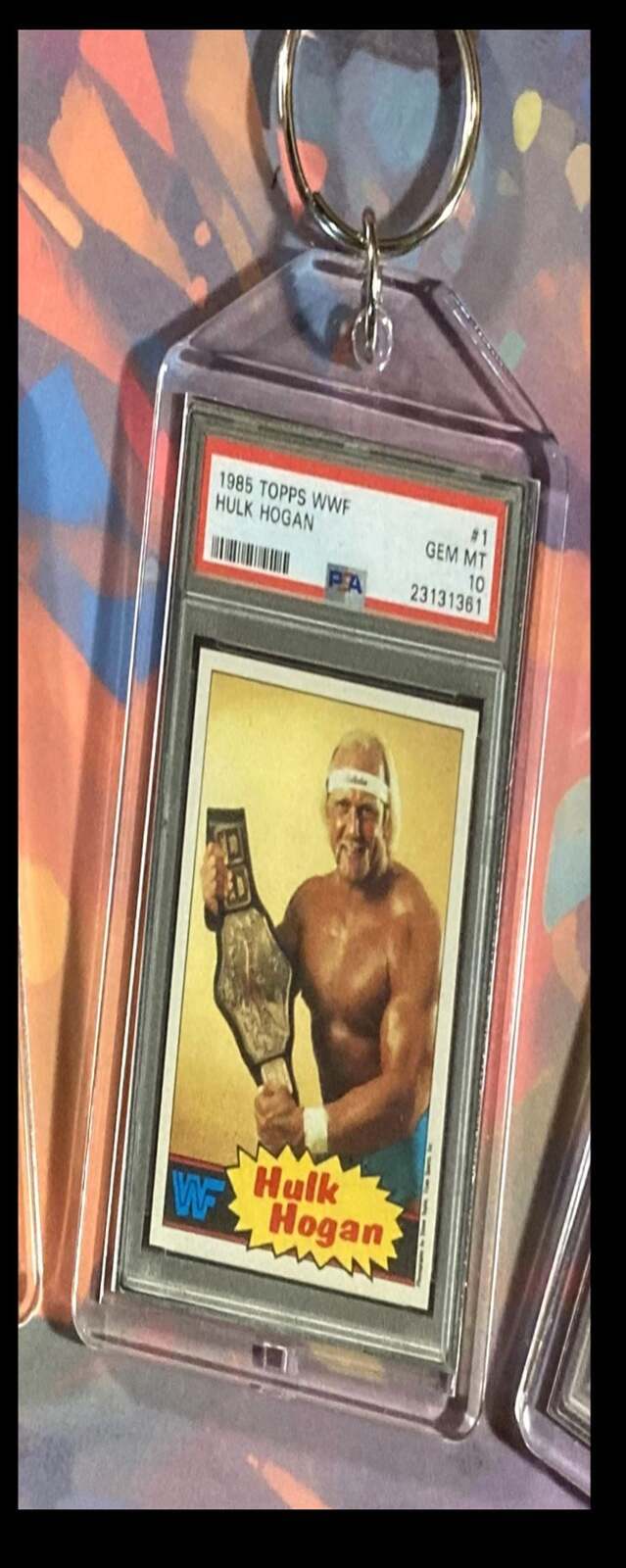 3365 Hulk Hogan 1985 Topps With Belt Custom Hand Made Novelty Keychain