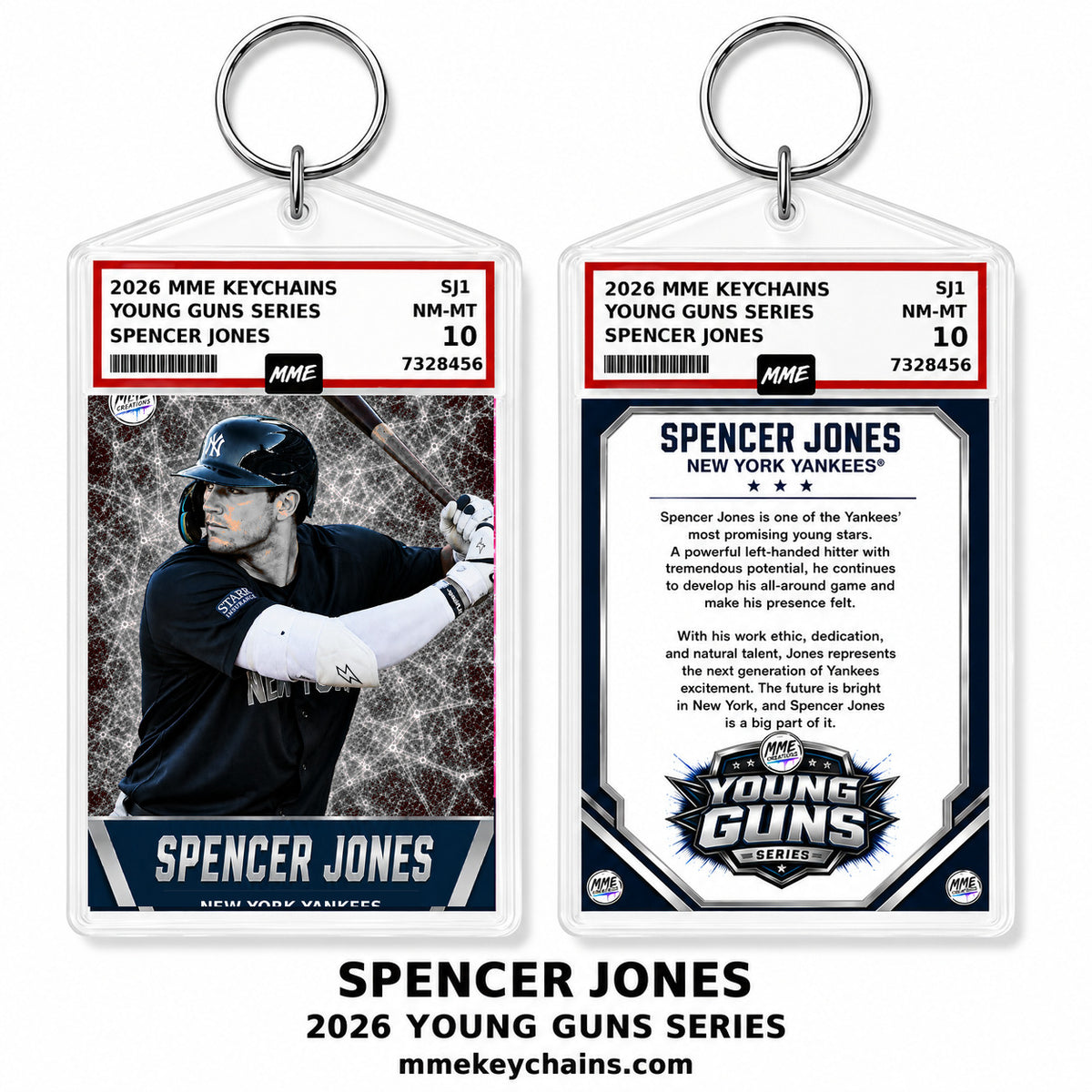 4263 Spencer Jones Young Guns Series Hand Made Acrylic Photo Keychain Silver Ice