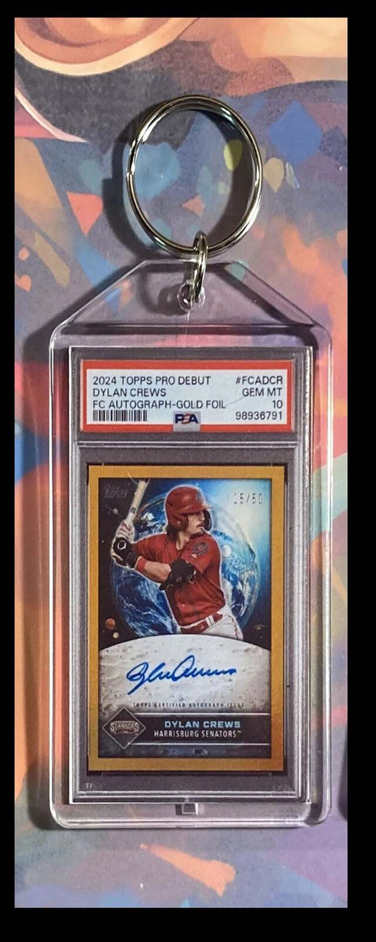 3105 Dylan Crews 2024 Topps Pro Debut Gold Foil Auto Custom Keychain-Gift
