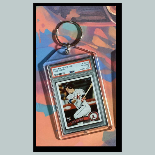 3201 Mike Trout 2011 Topps Update Rookie Custom Hand Made Novelty Keychain-Gift