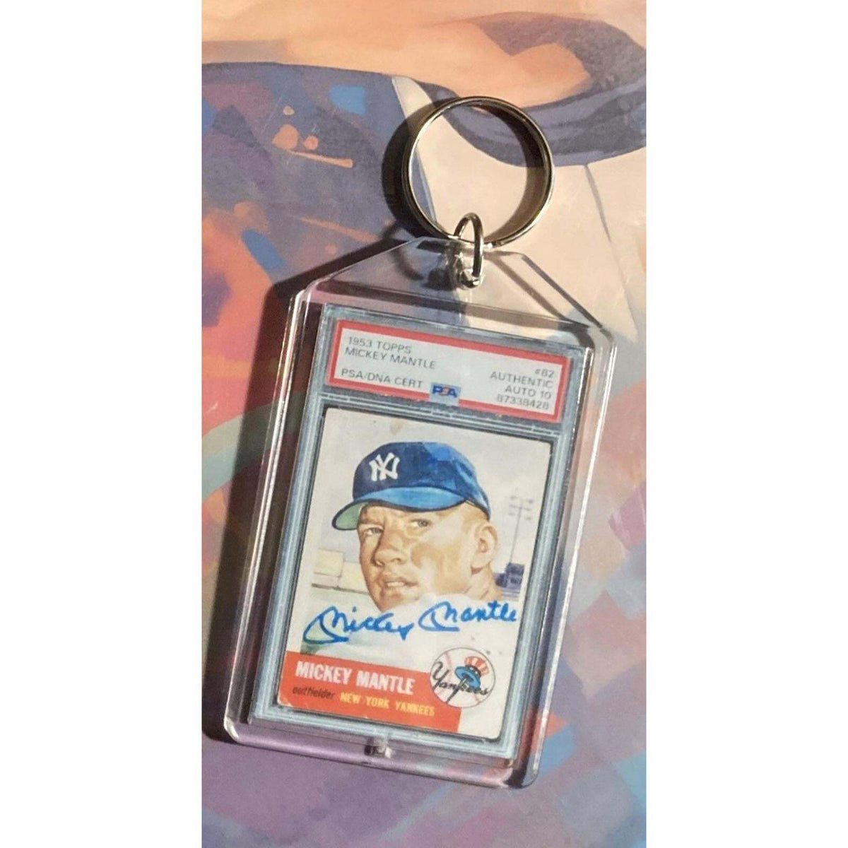 3195 Mickey	Mantle 1953 Auto Custom Hand Made Novelty Keychain A Great Gift