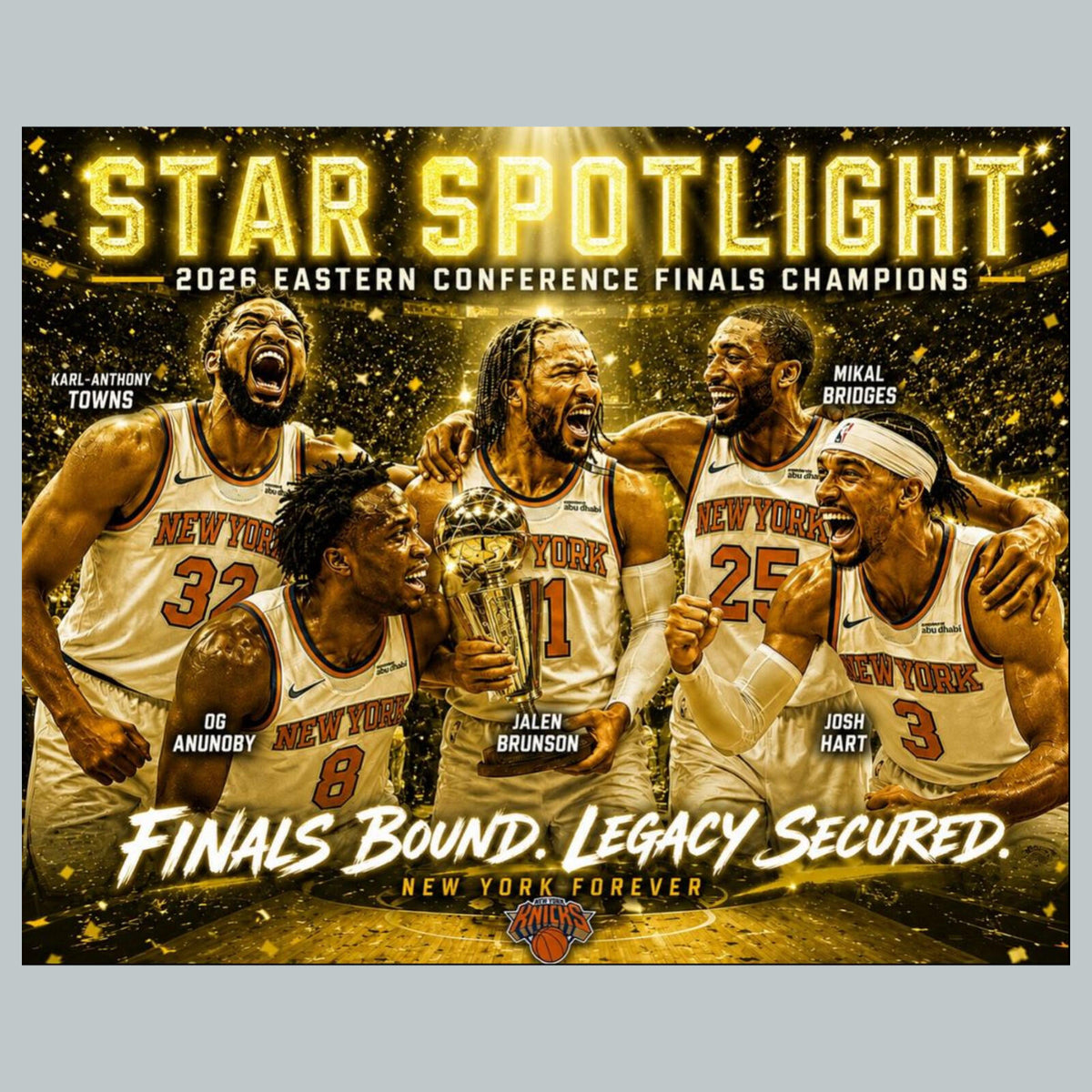 2721 Knicks Finals Bound Gold Ice Edition  /1 8x10 Zoom Art Giclée Print BKL