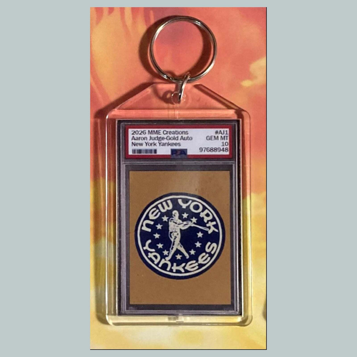 3749 Aaron Judge Gold Auto Mockup Custom Hand Made Novelty Keychain