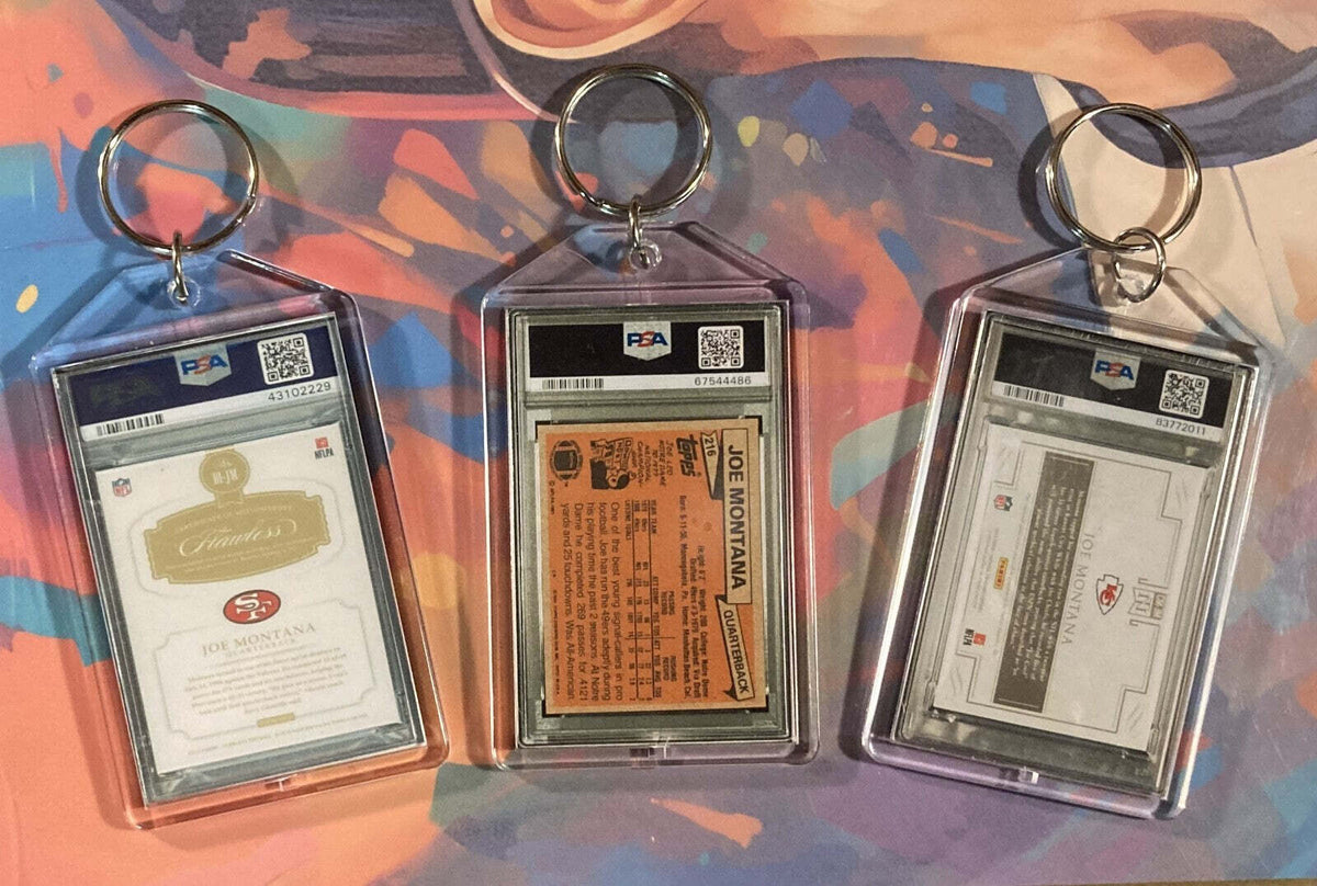 3264 Joe Montana 3 Pack Bundle - 3 Different Custom Novelty Keychains - Gift
