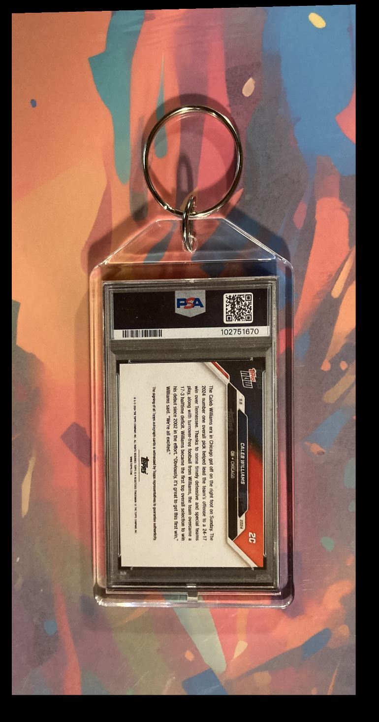 3056 Caleb Williams 2024 Topps Now Orange Auto Custom Keychain-Gift