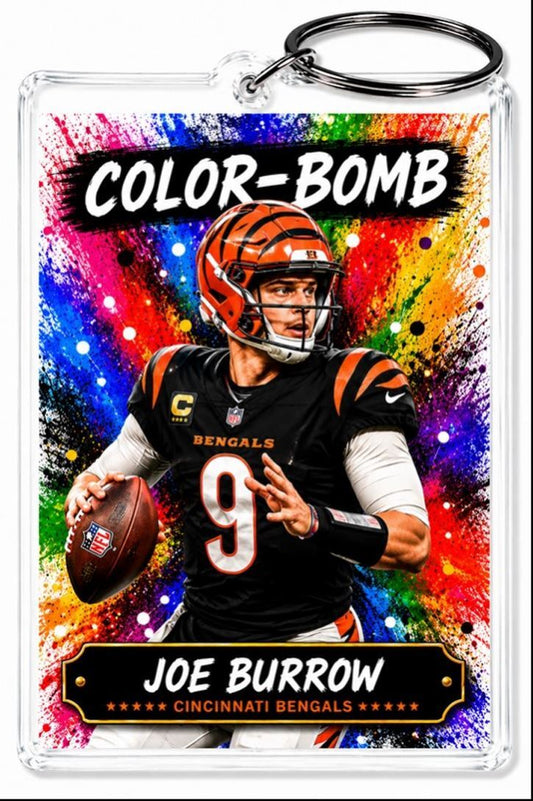 3896 Joe Burrow  Keychain | Color-Bomb | Custom  Photo Keychain No Nameplate