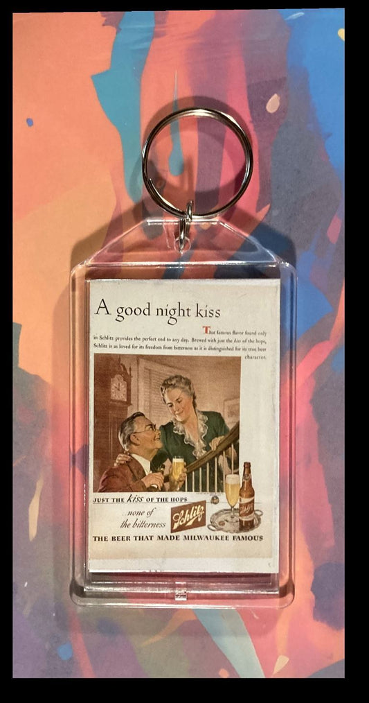 3339 Ad From The 40s Schlitz Beer Custom Hand Made Keychain-Makes A Great Gift