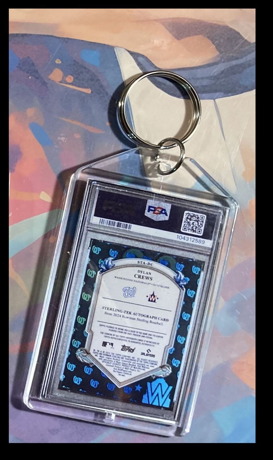 3104 Dylan Crews 2024 Bowman Sterling Tek Aqua Auto Custom Keychain-Gift