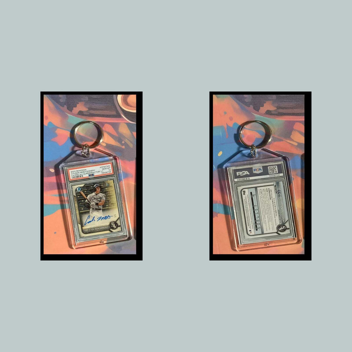 3507 Colson Montgomery 2022 Chrome SuperFractor Auto Custom Hand Made Keychain