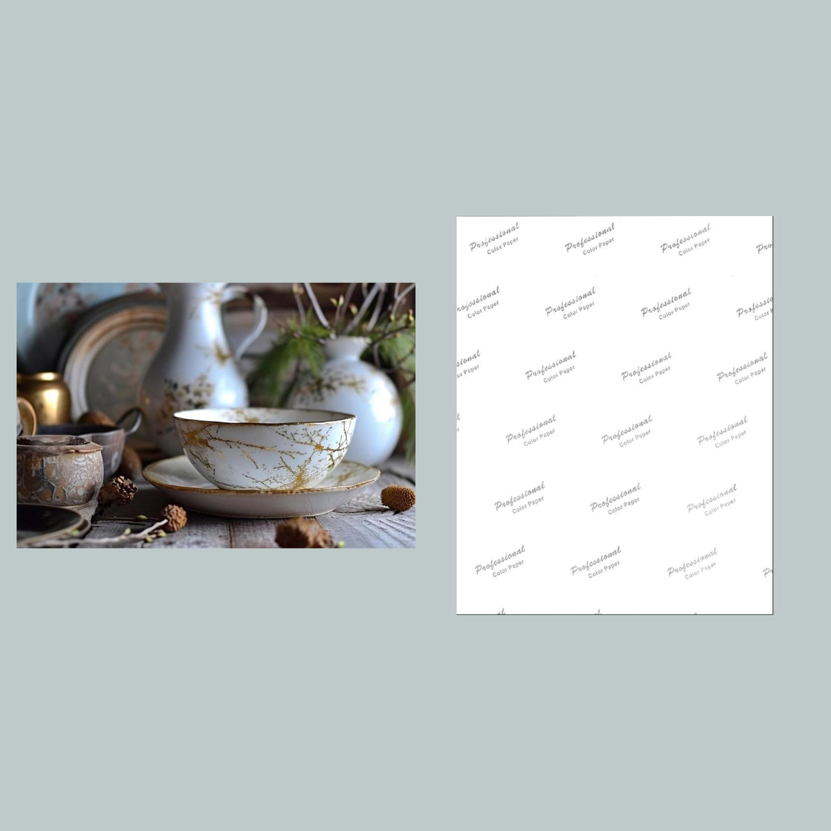 1216 Kintsugi Table Setting 8x10 Glossy Photo - Fast-Secure Shipping MS