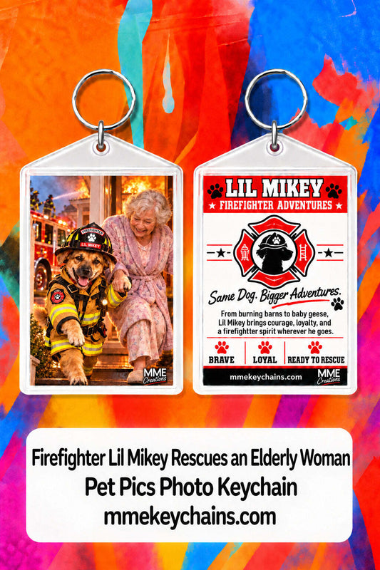 4863 Personalized Pet Pics Keychain Firefighter Lil Mikey – House Rescue