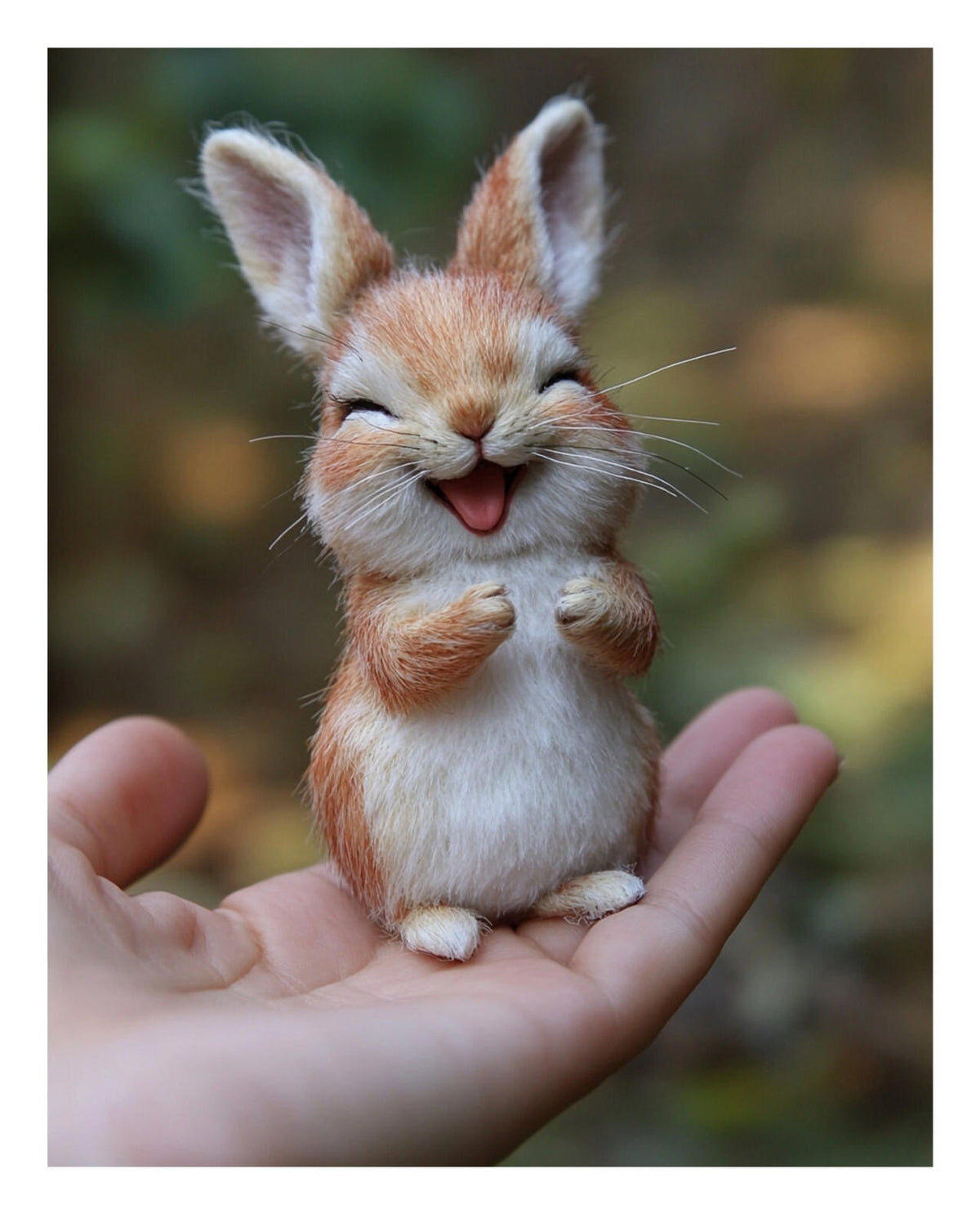 0560 P-8X10 Rabbit Laughing in Hand Glossy Photo MS