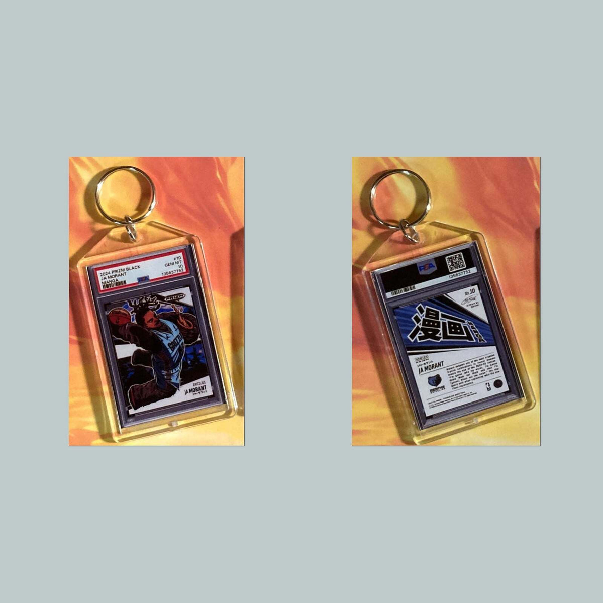 3634 Ja Morant 2024 Panini Black Manga Custom Hand Made Keychain