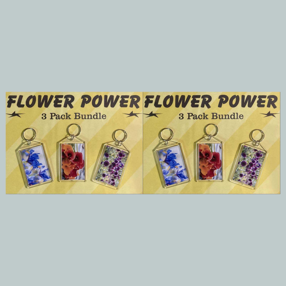 3686B Threefer Bundle Dutch Iris/Calla Lily/Dahlia Acrylic Keychain Flower Lover