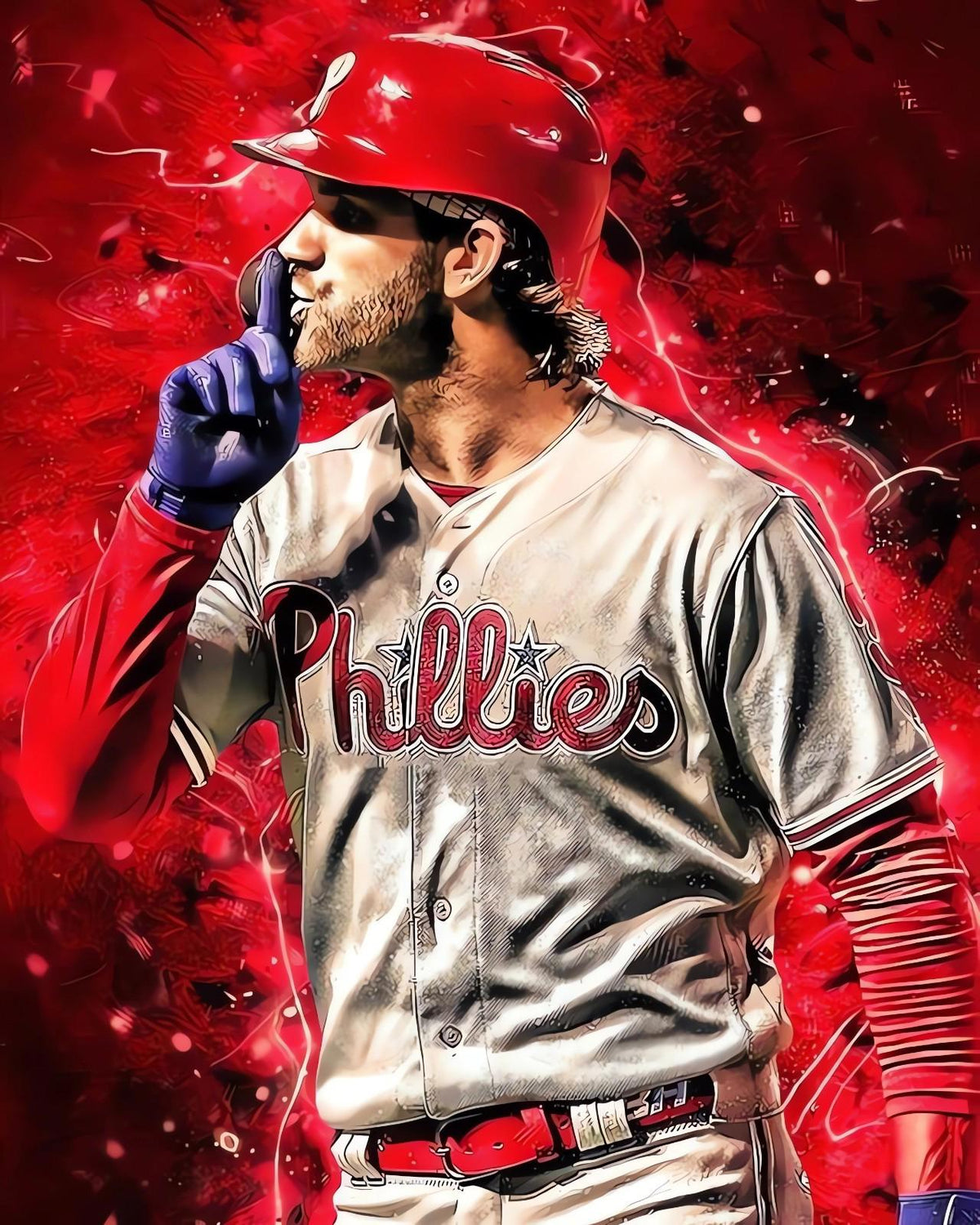 0706 P-8X10 Bryce Harper Painting Glossy Photo Fast-Secure Shipping BBL