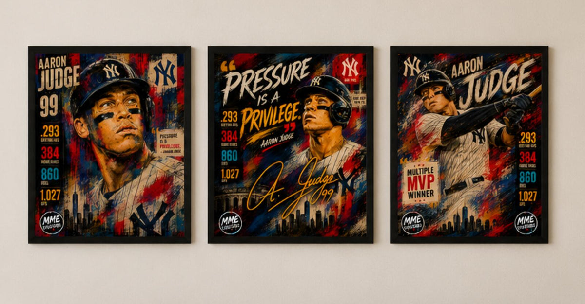 2682 Aaron Judge Zoom Art Giclée Prints Threefer Bundle 3 Stylized 8X10 Prints BBL