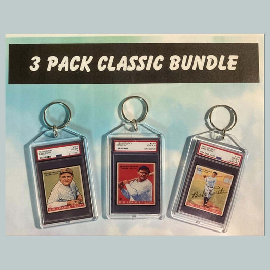 3624B Babe Ruth 3 Pack Bundle Goudry Custom Hand Made Keychains