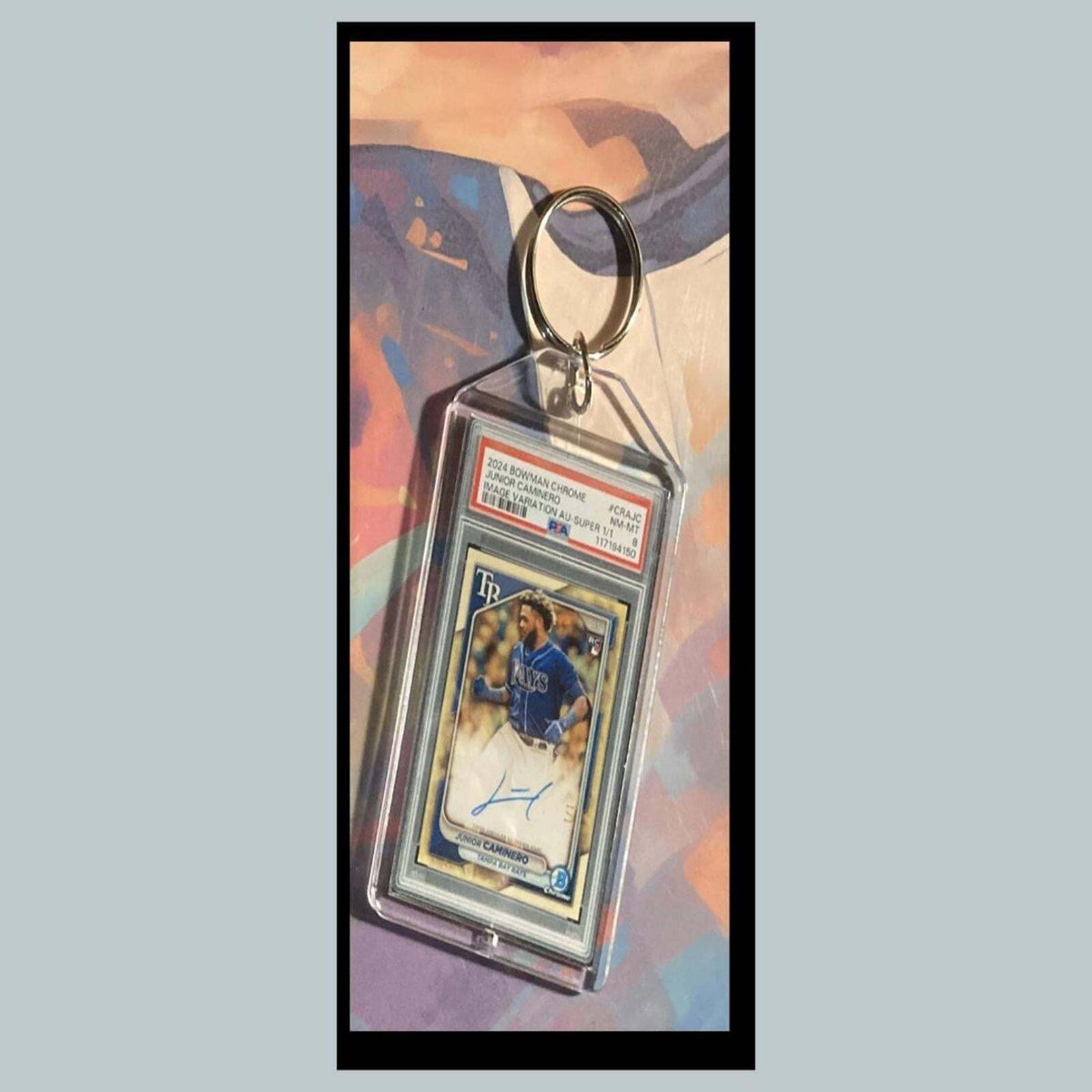 3433 Junior Caminero 2024 Chrome Image Variation SuperFractor Auto Keychain Gift
